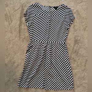 J. Crew Navy and White Striped Dress